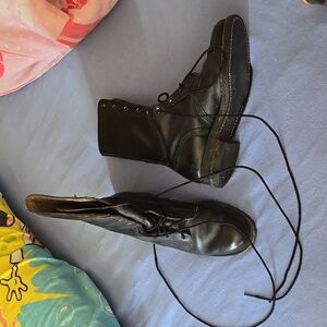 Steel toe combat boots